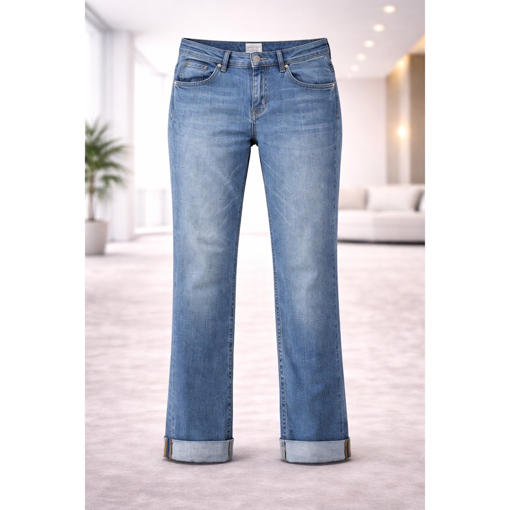 Hudson Jeans Womens Straight Leg Blue Denim Cuffed Flap Pocket‎ 29.5x26.5